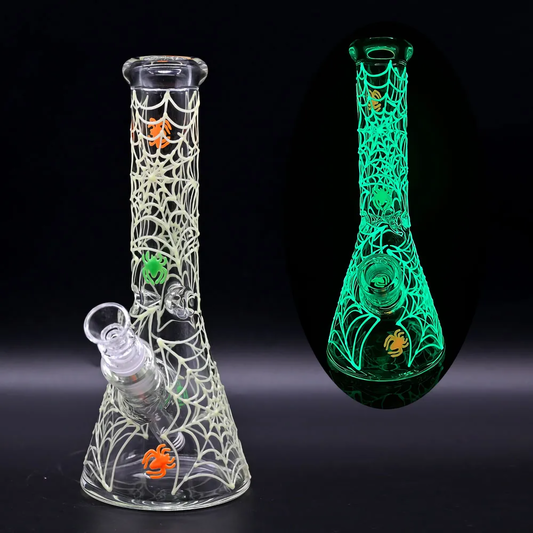 Web Weaver Bong | Glow In The Dark | 10 Inch | 14mm