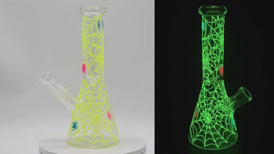 Web Weaver Bong | Glow In The Dark | 10 Inch | 14mm